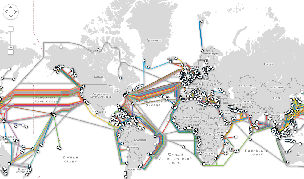 Океан Интернета: подводный кабель, который держит мир в сети, нанесен .
